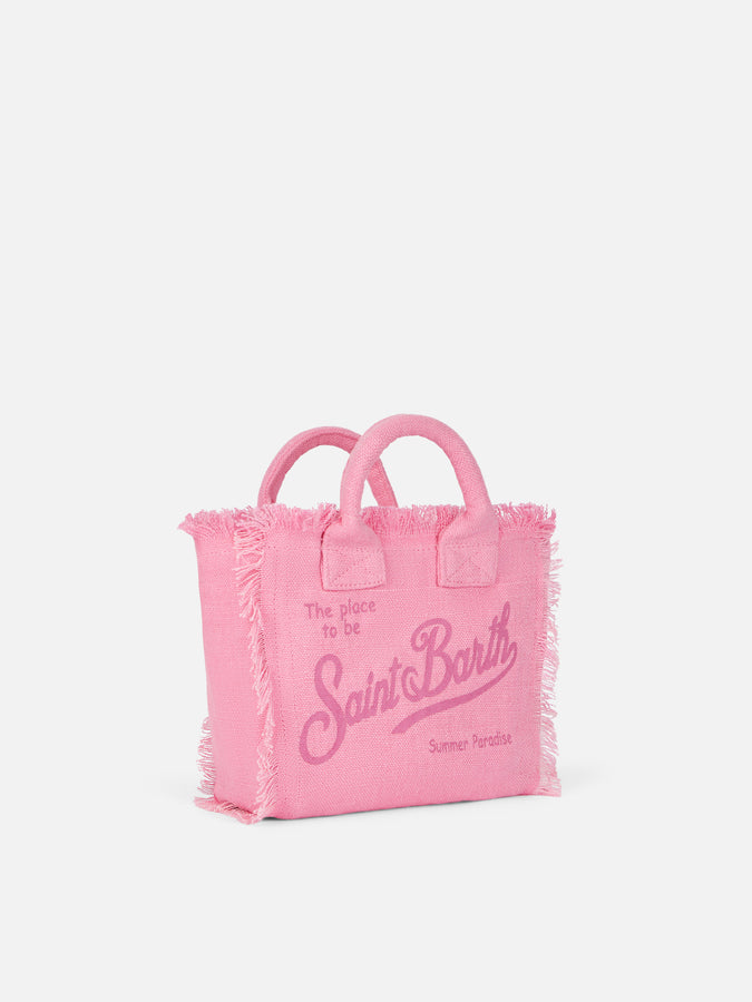 Mc2 Saint Barth Borsa in lino Mini Vanity rosa Nuovo