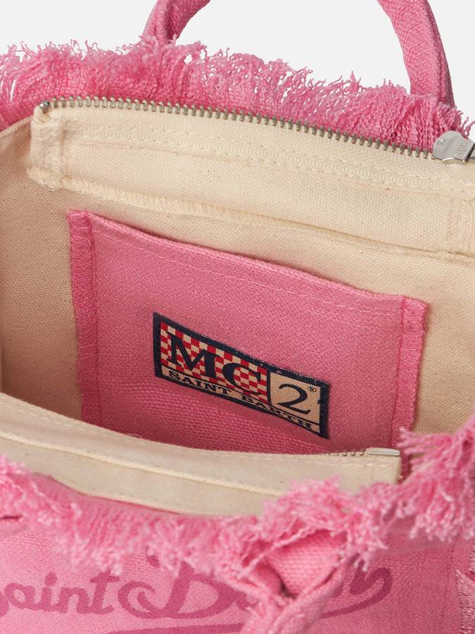 Mc2 Saint Barth Borsa in lino Mini Vanity rosa Nuovo