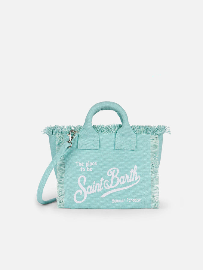 Mc2 Saint Barth Borsa Mini Vanity in tela di cotone verde acqua Qualità