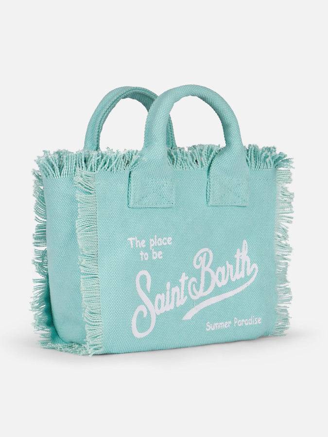 Mc2 Saint Barth Borsa Mini Vanity in tela di cotone verde acqua Qualità