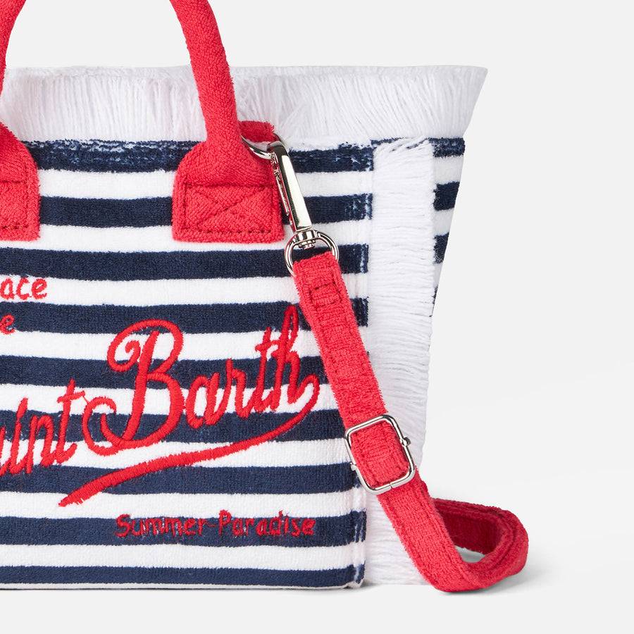 Mc2 Saint Barth Borsa a mano Mini Vanity in spugna a righe Soddisfazione Garantita