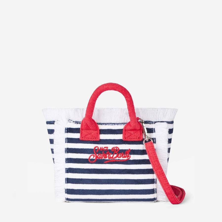 Mc2 Saint Barth Borsa a mano Mini Vanity in spugna a righe Soddisfazione Garantita