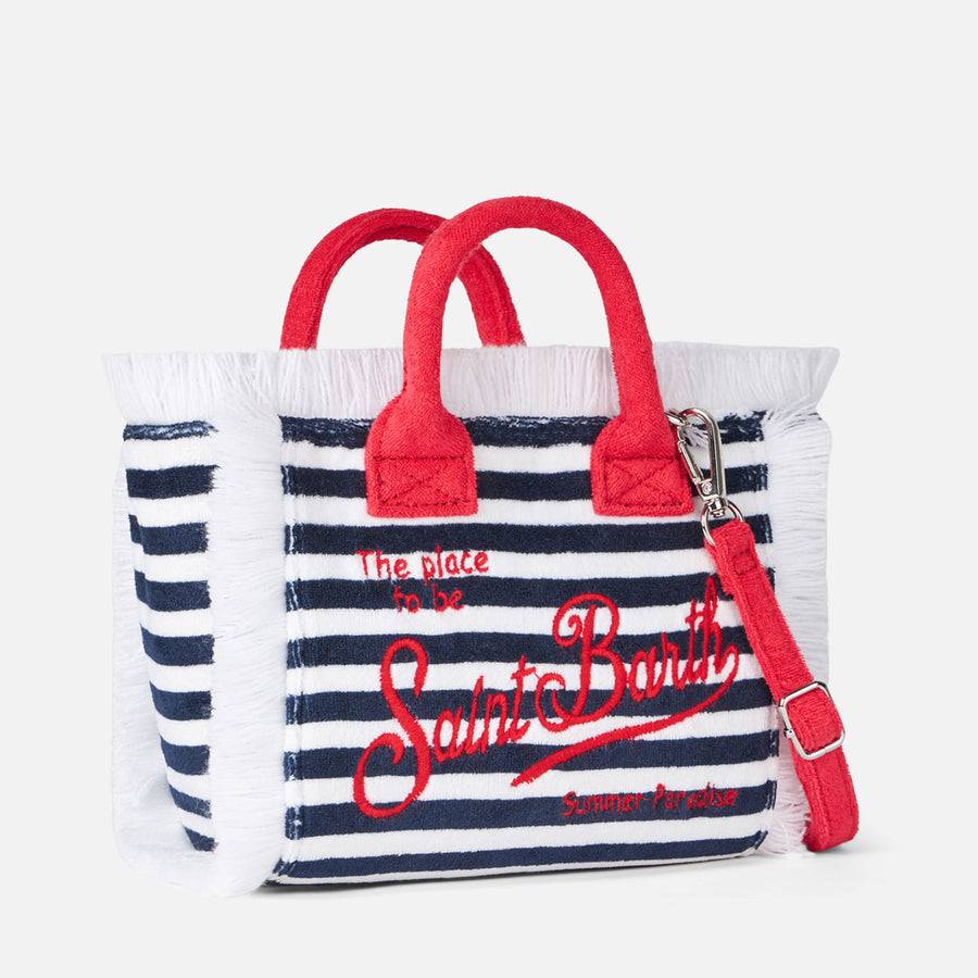Mc2 Saint Barth Borsa a mano Mini Vanity in spugna a righe Soddisfazione Garantita