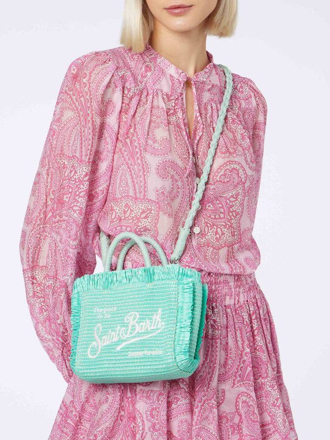 Mc2 Saint Barth Borsa Mini Vanity Straw verde acqua Negozi Online