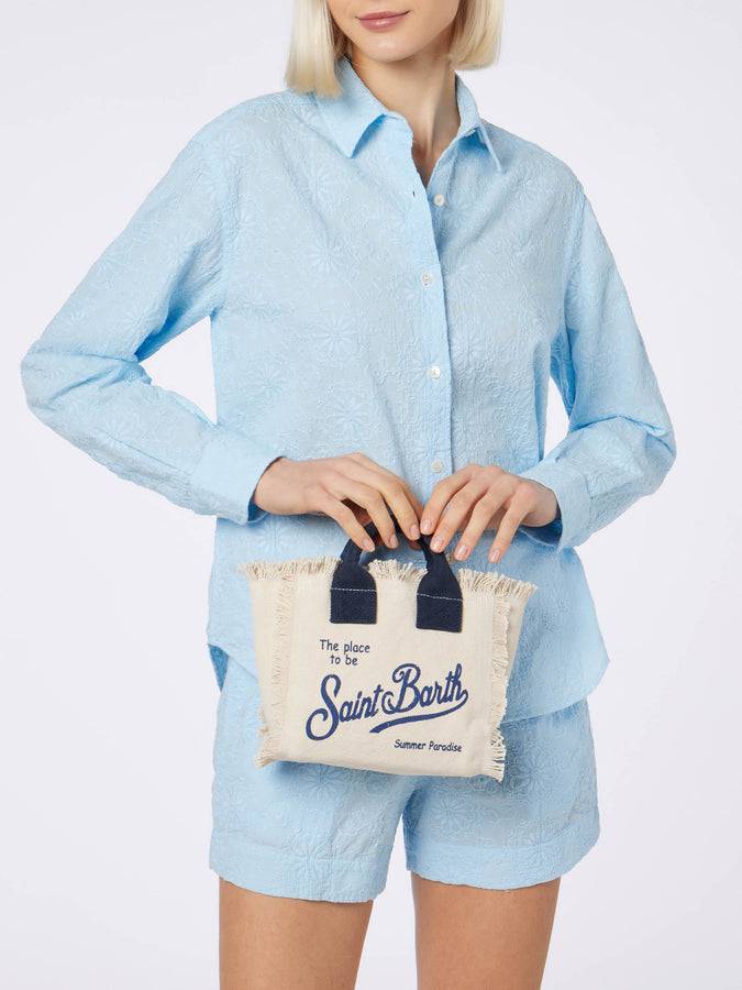 Mc2 Saint Barth Borsa Mini Vanity in tela di cotone naturale Acquista Ora