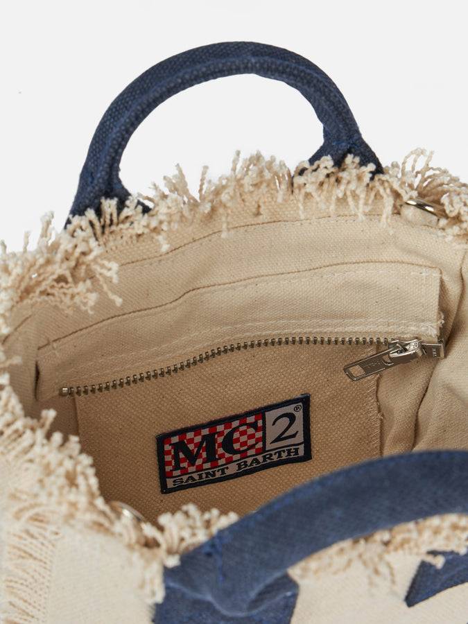 Mc2 Saint Barth Borsa Mini Vanity in tela di cotone naturale Acquista Ora