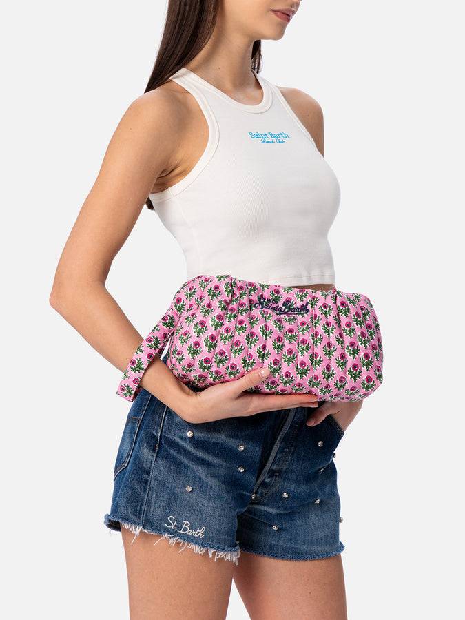 Mc2 Saint Barth Pochette piccola trapuntata con patch floreale Economico