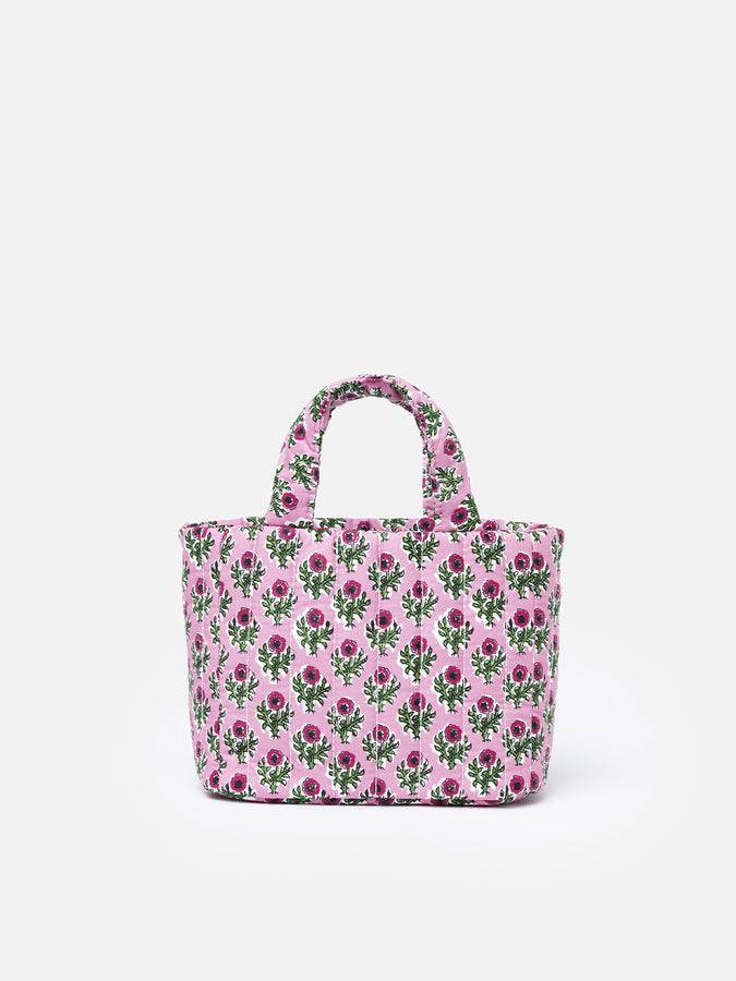 Mc2 Saint Barth Borsa Soft Tote Mini trapuntata a fiori rosa Online