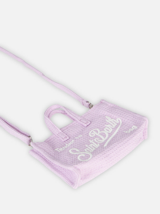 Mc2 Saint Barth Borsa per cellulare in tessuto di cotone waffle lilla Saldi Di Fabbrica