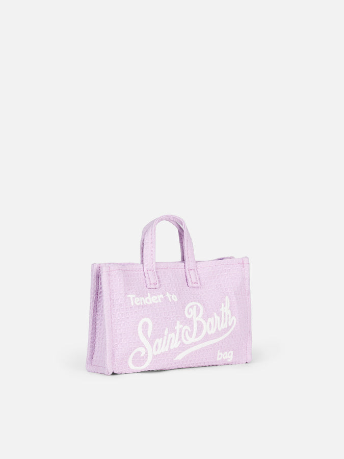 Mc2 Saint Barth Borsa per cellulare in tessuto di cotone waffle lilla Saldi Di Fabbrica