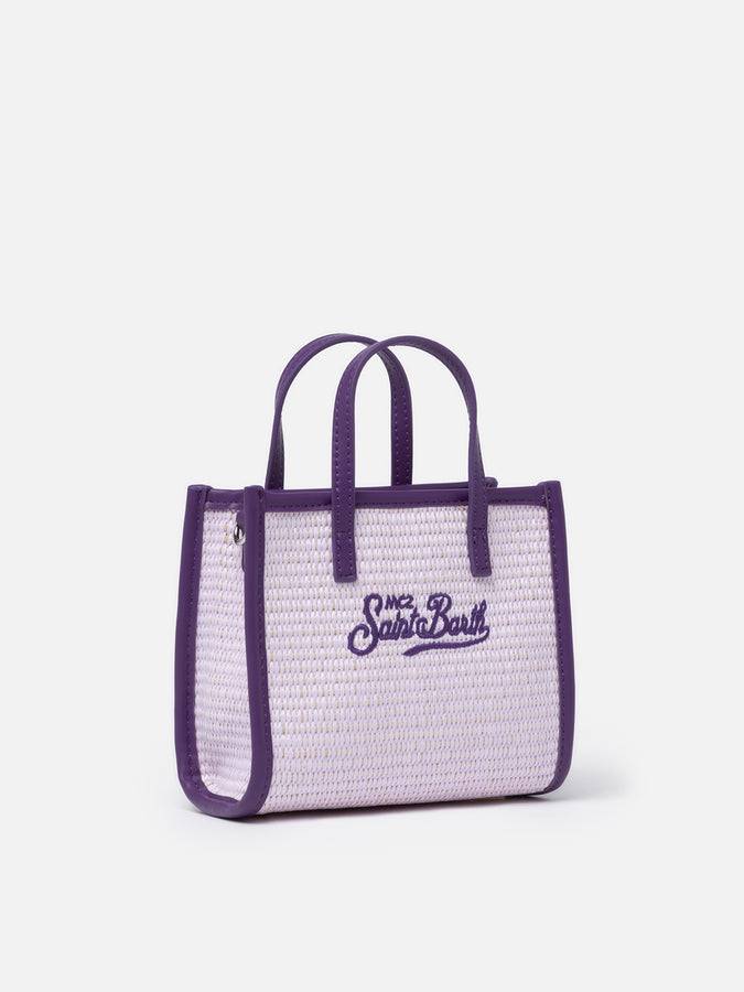 Mc2 Saint Barth Borsa a mano Mini Vivian in paglia lilla Nuova