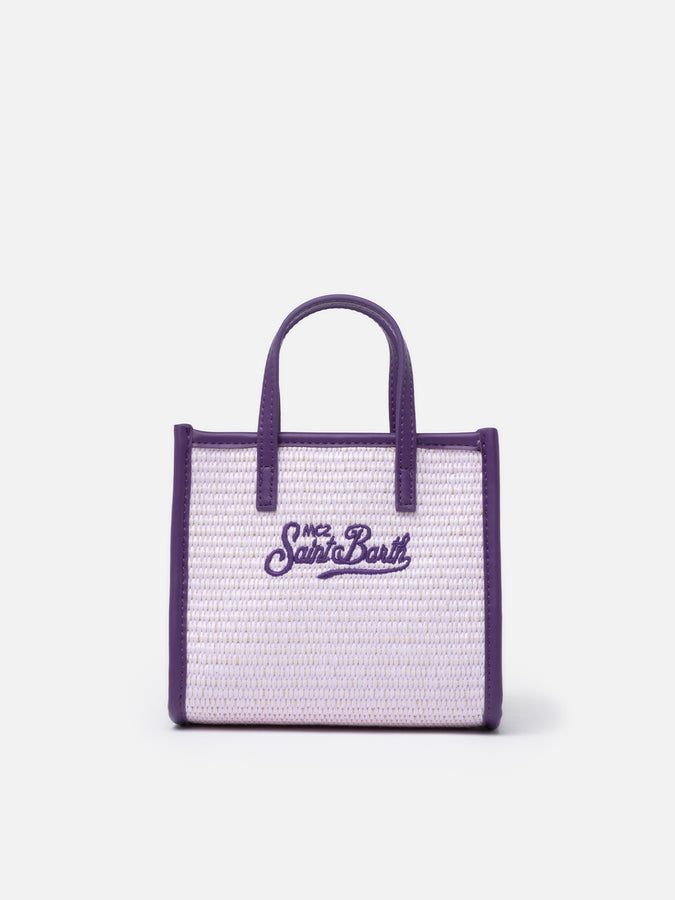 Mc2 Saint Barth Borsa a mano Mini Vivian in paglia lilla Nuova