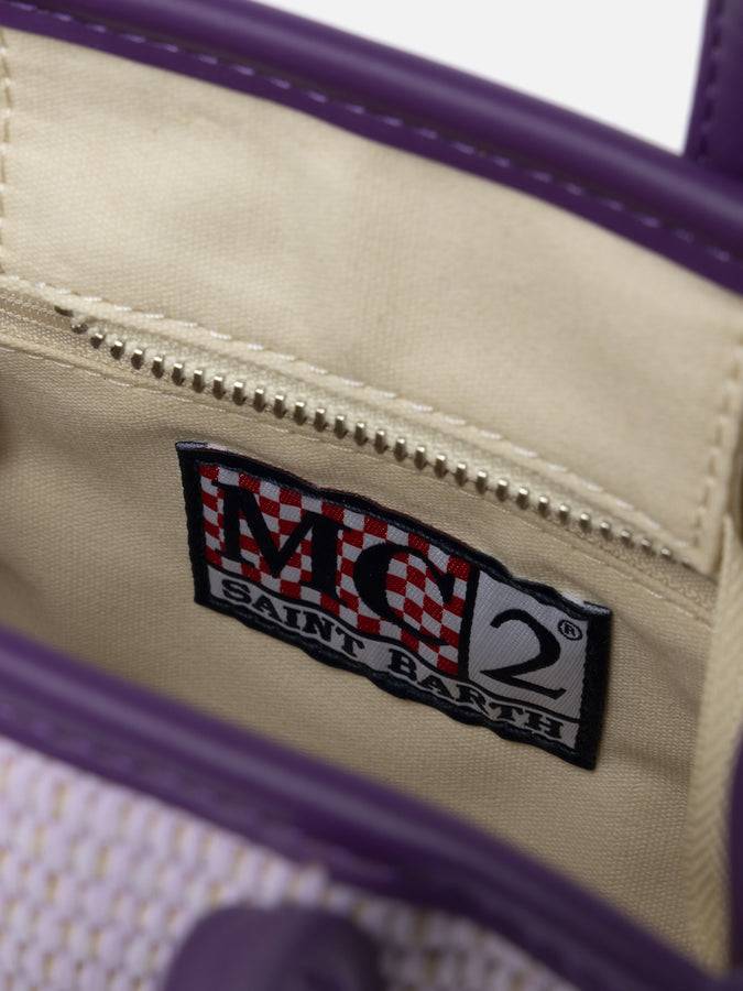 Mc2 Saint Barth Borsa a mano Mini Vivian in paglia lilla Nuova