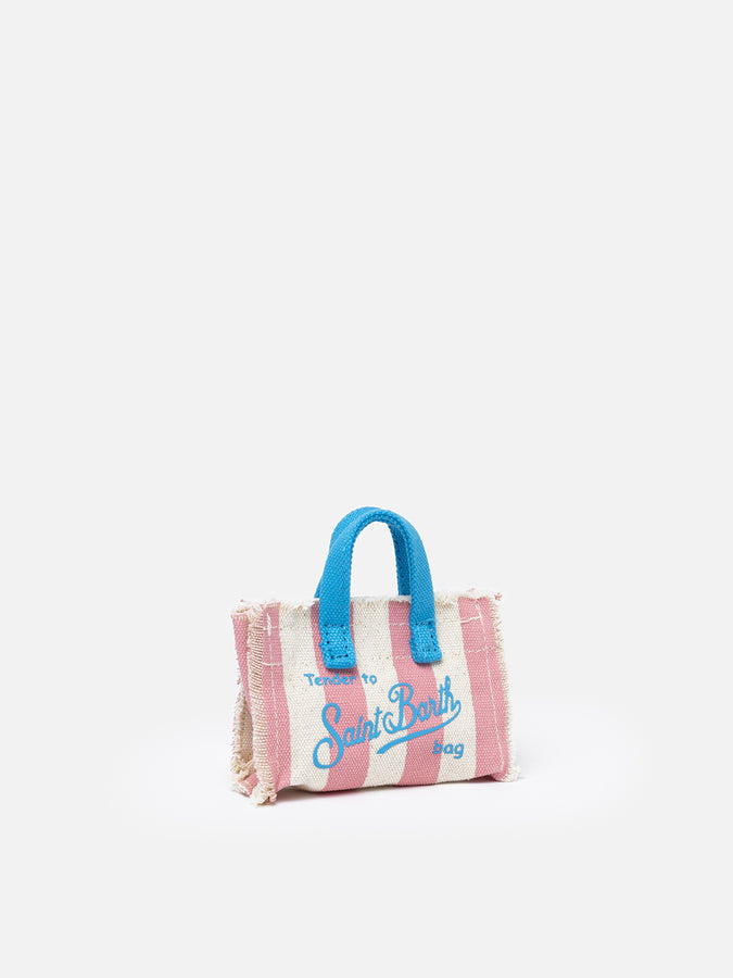 Mc2 Saint Barth Portachiavi in ​​tela di cotone rigata rosa Sconto di tempo limitato