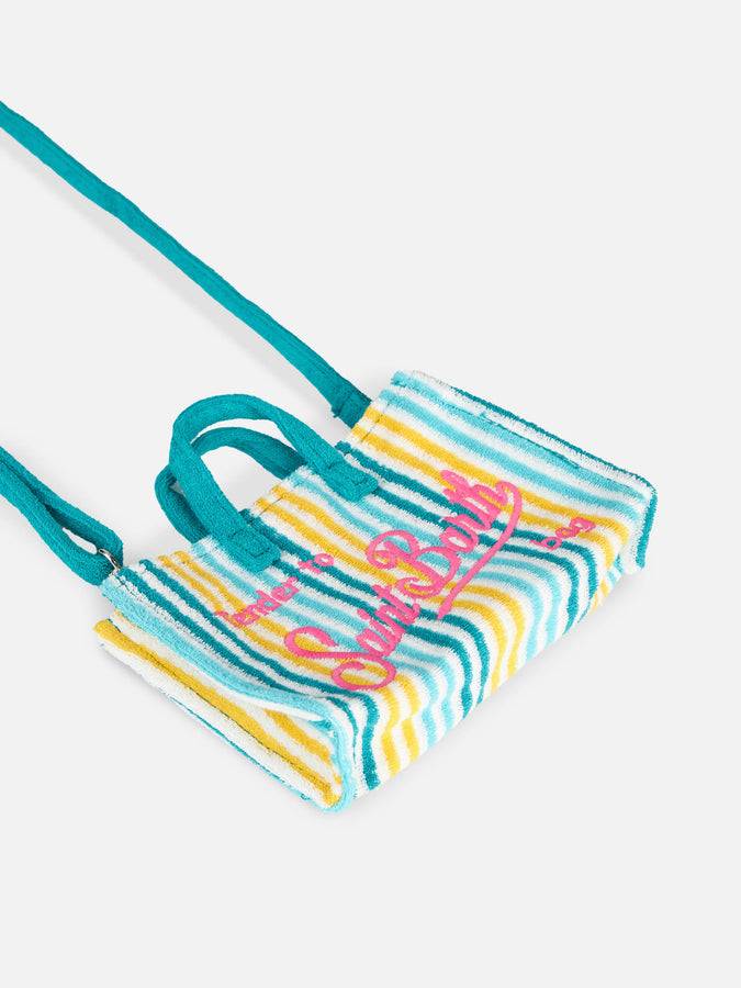 Mc2 Saint Barth Porta cellulare in spugna goffrata a righe multicolore Offerta speciale