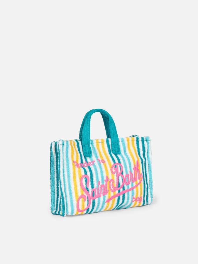 Mc2 Saint Barth Porta cellulare in spugna goffrata a righe multicolore Offerta speciale