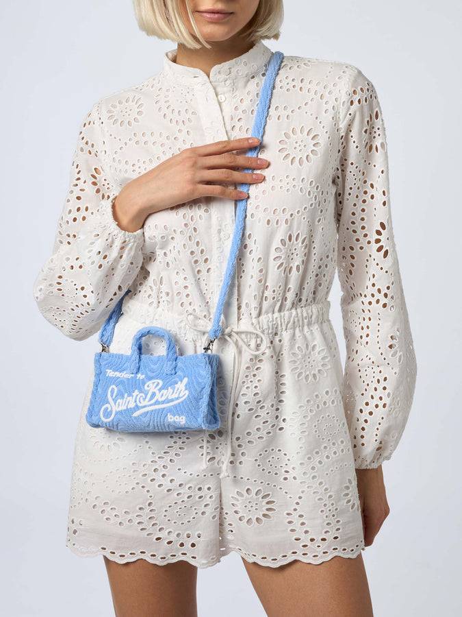 Mc2 Saint Barth Porta cellulare in spugna goffrata azzurra Flash Sale