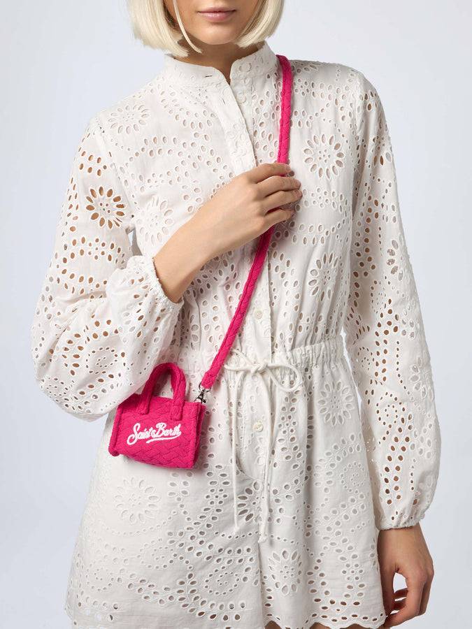 Mc2 Saint Barth Portachiavi in ​​spugna fucsia goffrata Offerta esclusiva