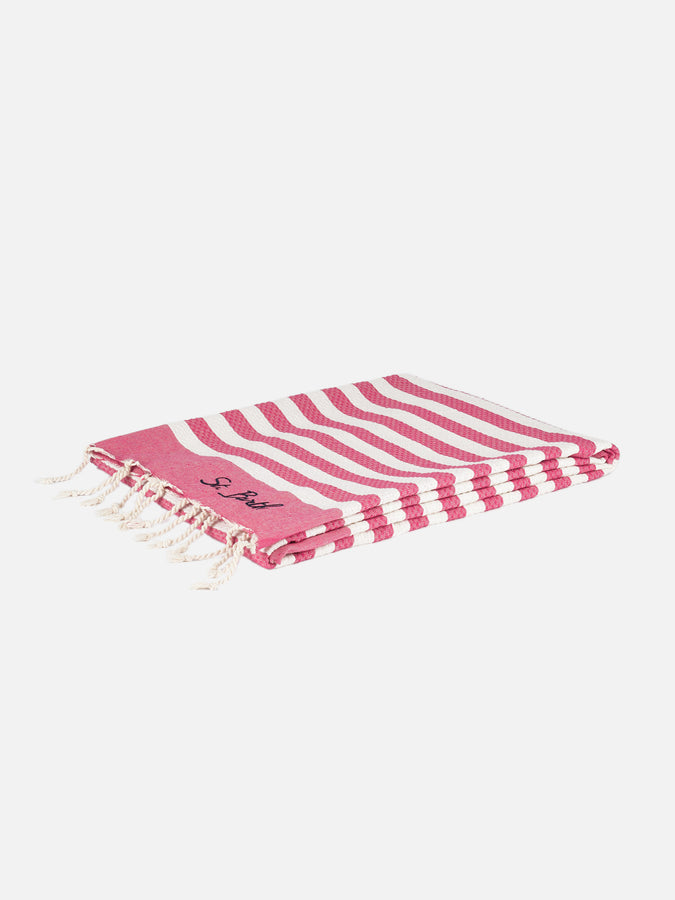 Mc2 Saint Barth Asciugamano fouta classico a nido d'ape con stampa a righe Offerta migliore