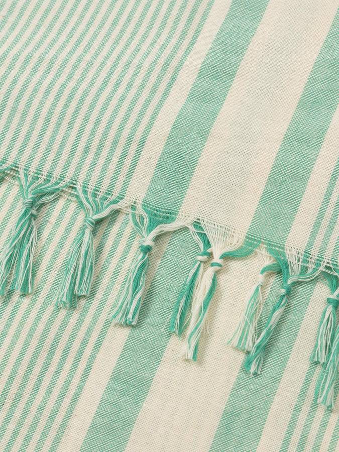 Mc2 Saint Barth Light cotton beach towel Fouta with water green striped print and embroidery Offerte giornaliere