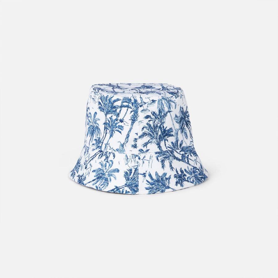 Mc2 Saint Barth Cappello modello pescatore in cotone con ricamo frontale e motivo toile de jouy Ultimi tre giorni
