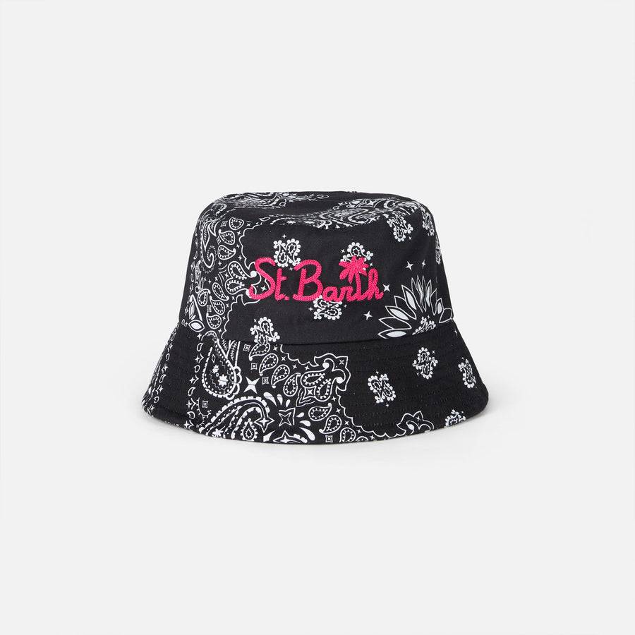 Mc2 Saint Barth Cappello modello pesactore in cotone con ricamo frontale e motivo bandana