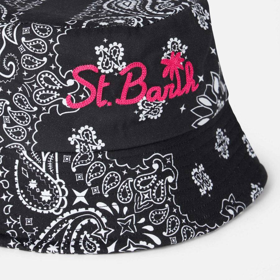 Mc2 Saint Barth Cappello modello pesactore in cotone con ricamo frontale e motivo bandana ACQUISTA ORA