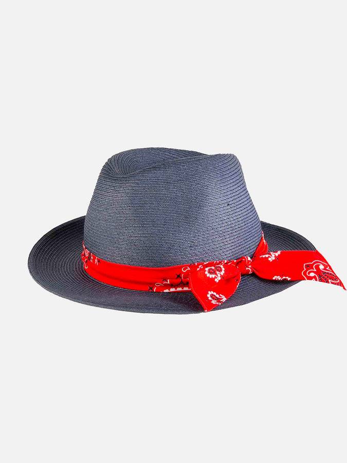 Mc2 Saint Barth Cappello in fibra di carta blue jeans con fascia stampa bandana
