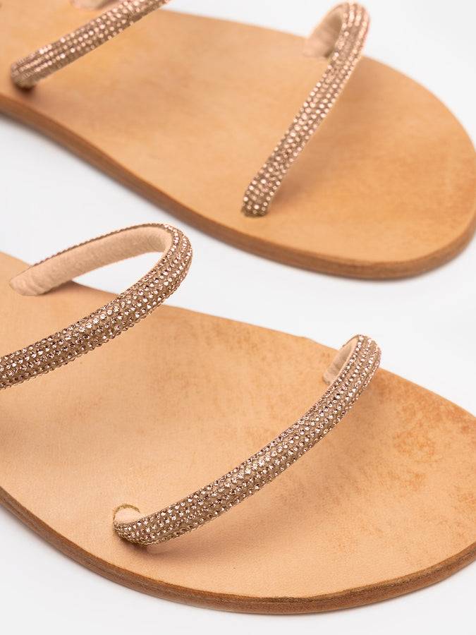 Mc2 Saint Barth Sandali flat avvolgenti con strass oro Limitato a 3 giorni