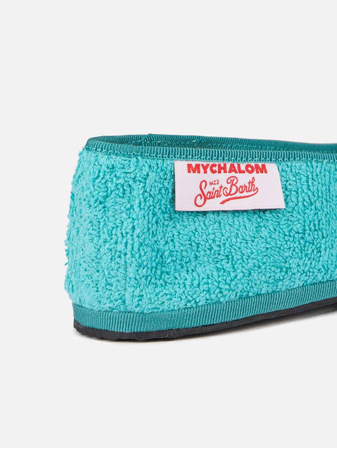 Mc2 Saint Barth Mocassino pantofola da donna in spugna acquamarina | MY CHALOM SPECIAL EDITION Duty-free