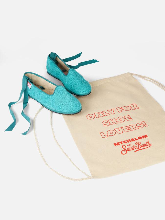 Mc2 Saint Barth Mocassino pantofola da donna in spugna acquamarina | MY CHALOM SPECIAL EDITION Duty-free
