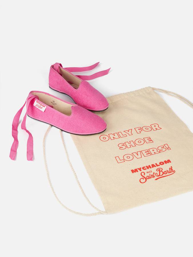 Mc2 Saint Barth Mocassino pantofola da donna in spugna rosa | MY CHALOM SPECIAL EDITION 50% di sconto per tempo limitato