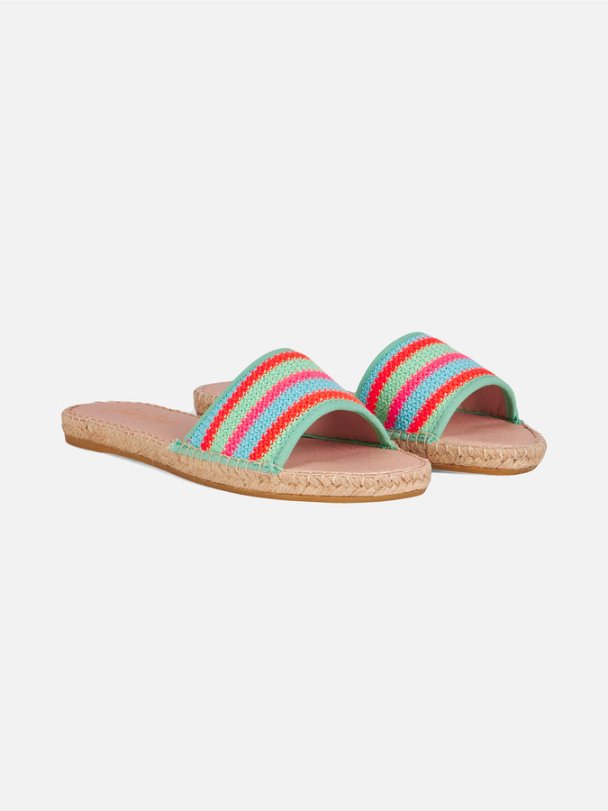 Mc2 Saint Barth Espadrillas da donna con righe all'uncinetto Spedizione Gratuita