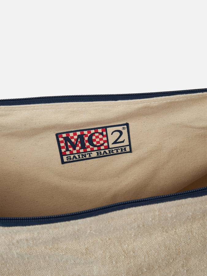 Mc2 Saint Barth Borsone da viaggio in lino naturale Jetleg Soddisfazione Garantita
