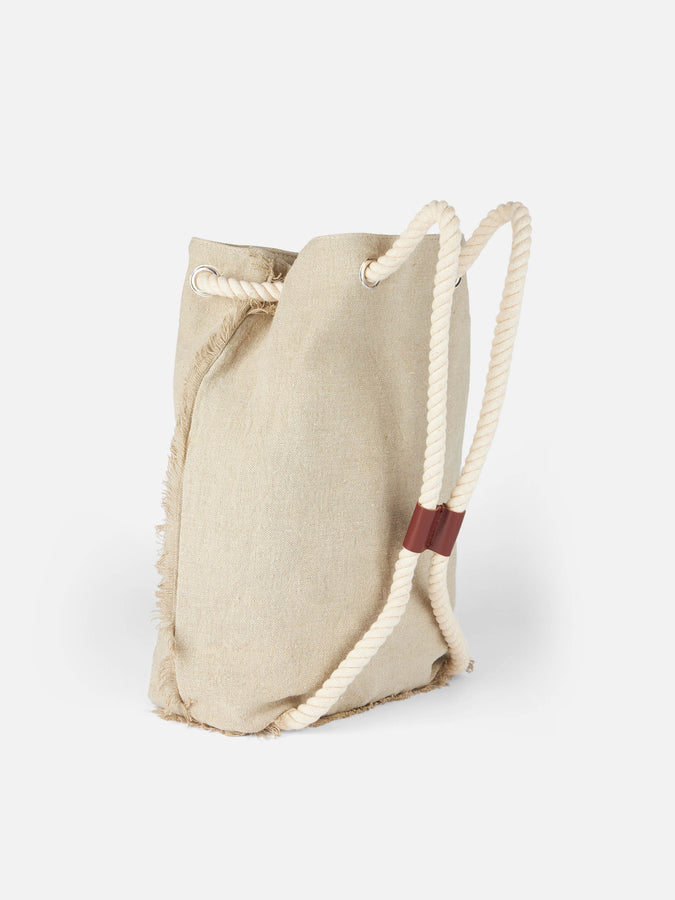 Mc2 Saint Barth Beige boat linen backpack Qualità Garantita