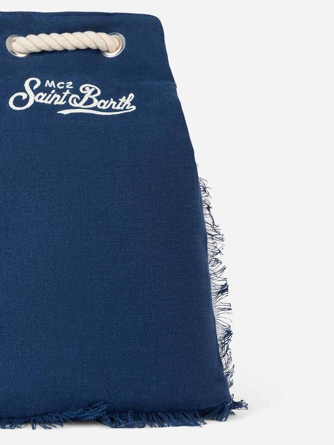 Mc2 Saint Barth Blue boat linen backpack Acquista Ora