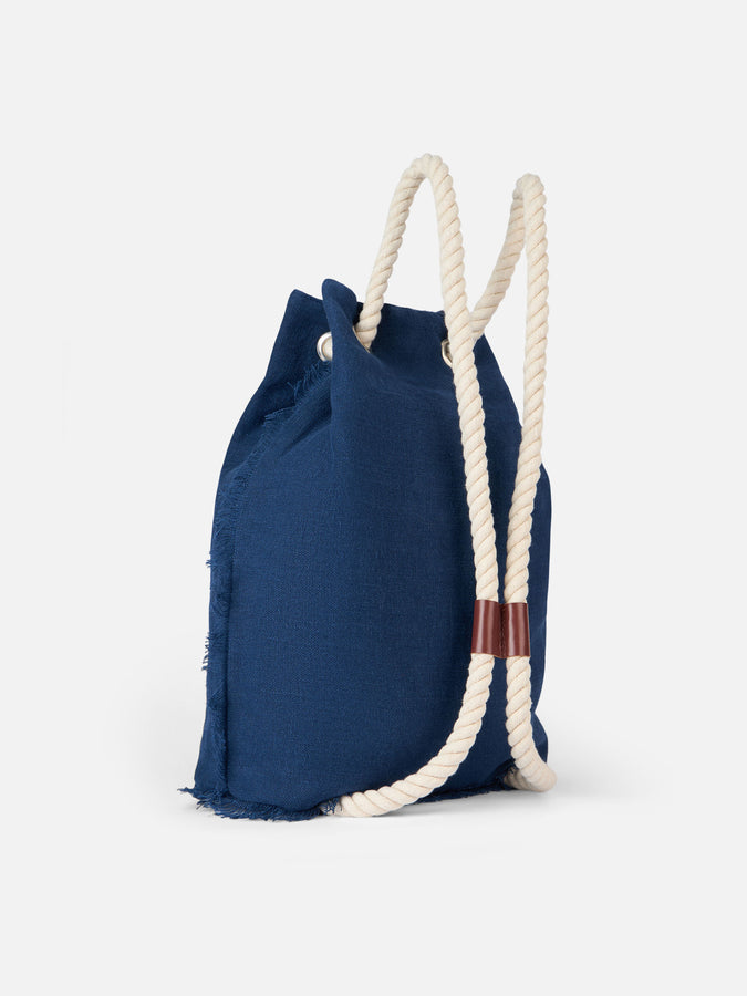 Mc2 Saint Barth Blue boat linen backpack Acquista Ora