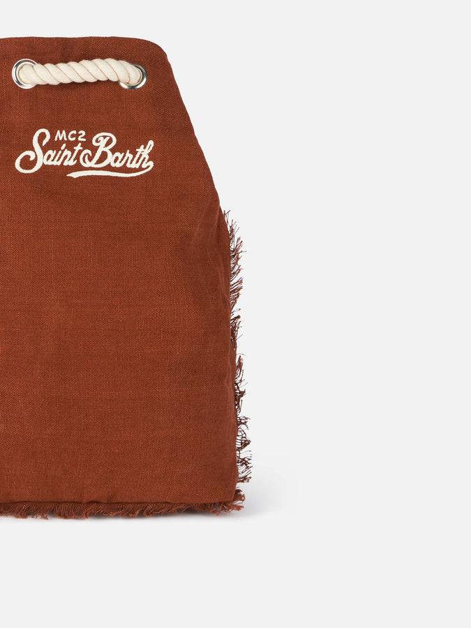 Mc2 Saint Barth Brown boat linen backpack Fino Al -60%