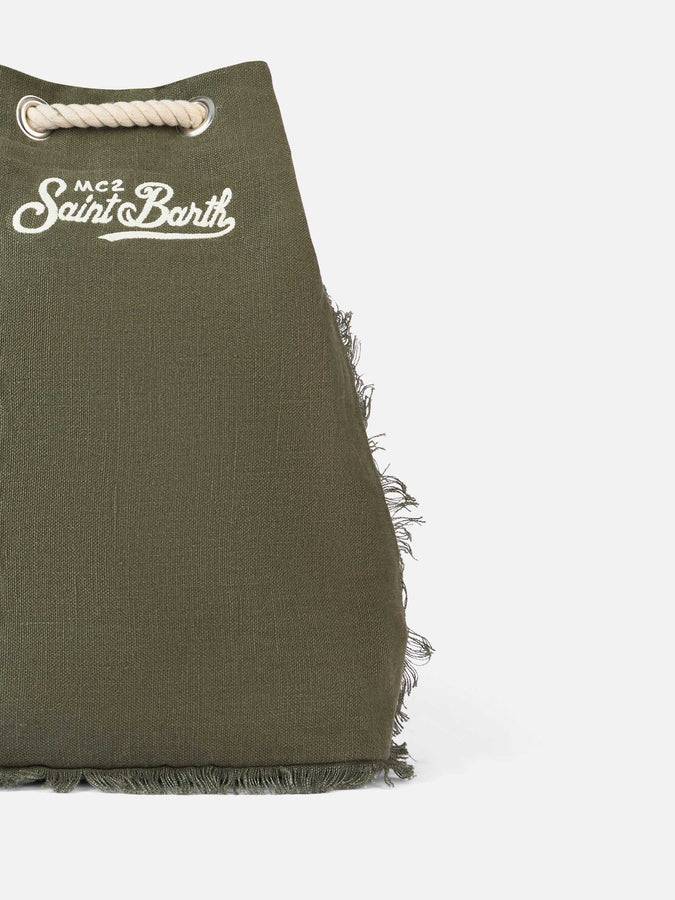 Mc2 Saint Barth Green boat linen backpack Shopping Online