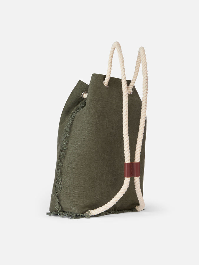 Mc2 Saint Barth Green boat linen backpack Shopping Online