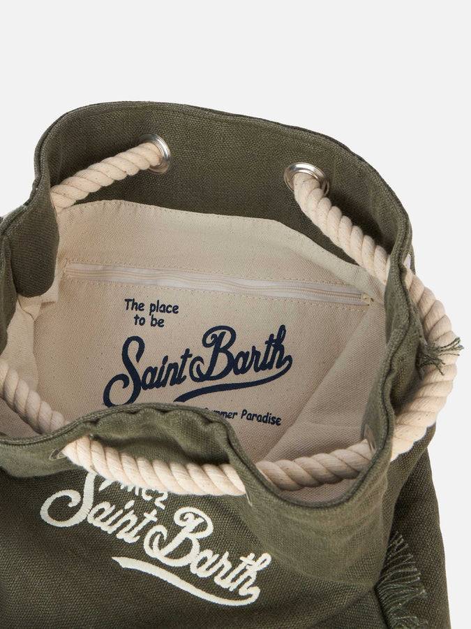 Mc2 Saint Barth Green boat linen backpack Shopping Online