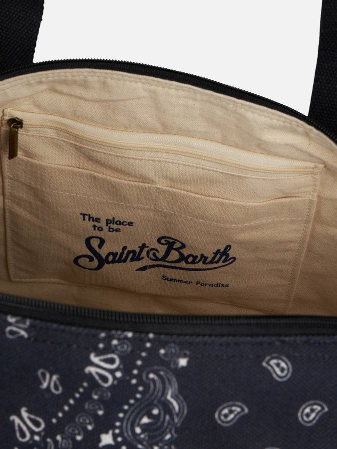 Mc2 Saint Barth Borsone da viaggio con stampa bandana nera Novità