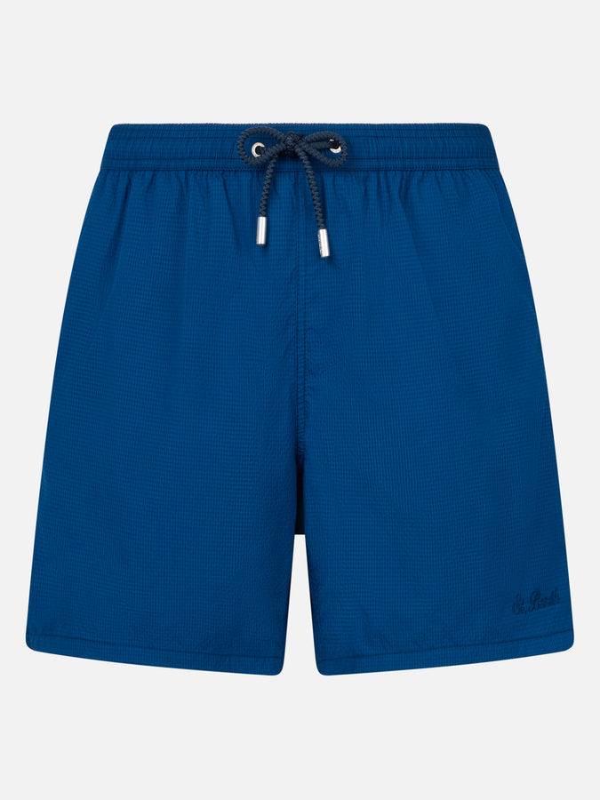 Mc2 Saint Barth Pantaloncino mare uomo in seersucker Patmos Nuova