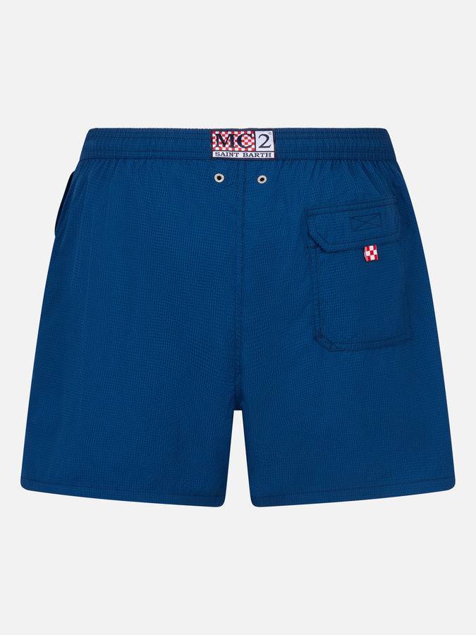 Mc2 Saint Barth Pantaloncino mare uomo in seersucker Patmos Nuova