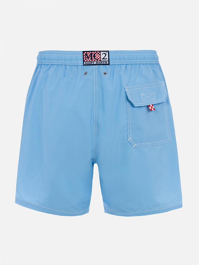 Mc2 Saint Barth Shorts da bagno uomo di media lunghezza colore celeste Patmos Spedizione gratuita