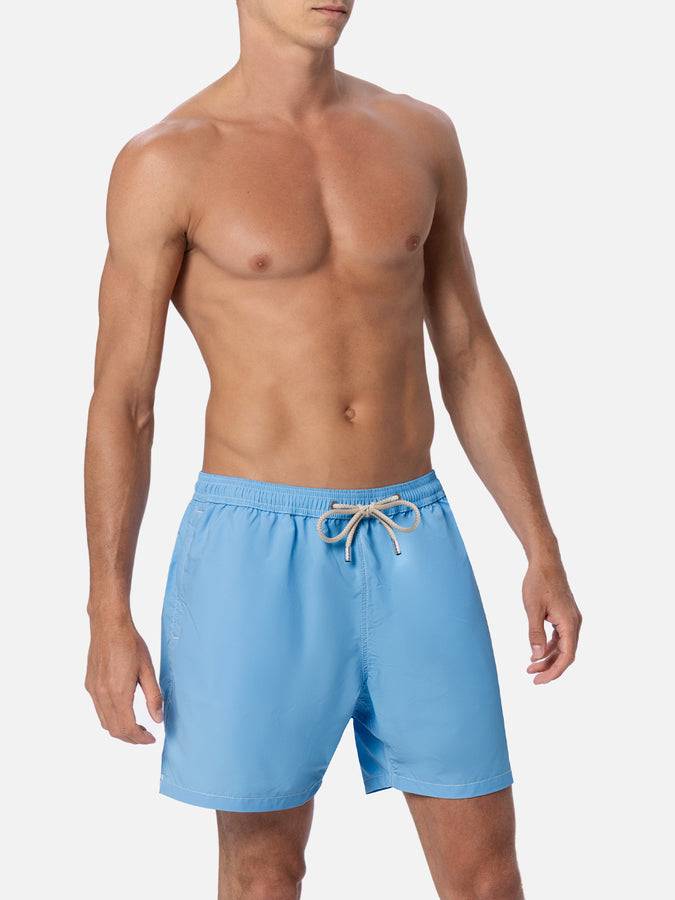 Mc2 Saint Barth Shorts da bagno uomo di media lunghezza colore celeste Patmos Spedizione gratuita