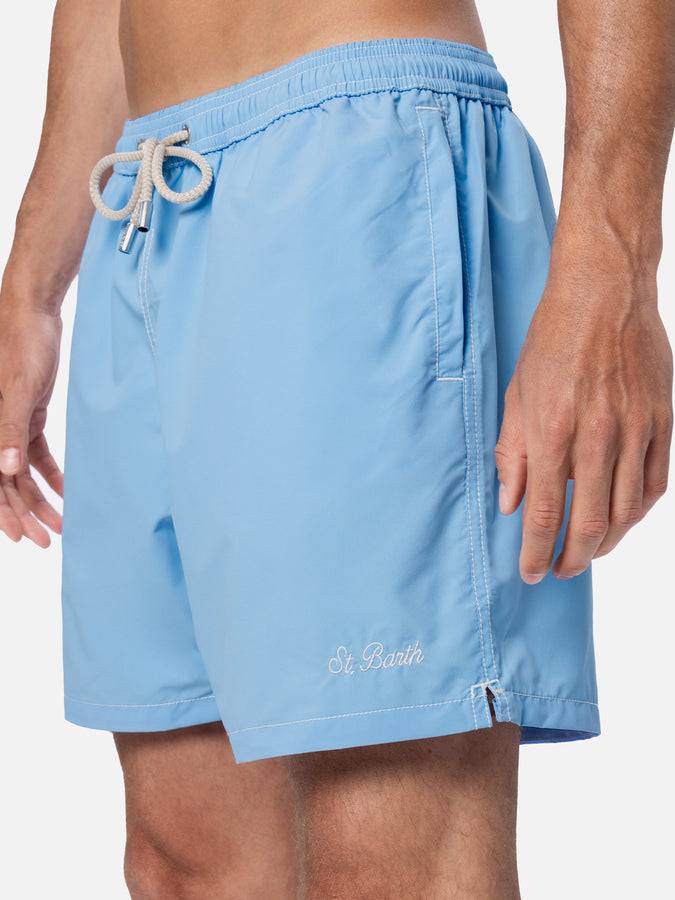 Mc2 Saint Barth Shorts da bagno uomo di media lunghezza colore celeste Patmos Spedizione gratuita