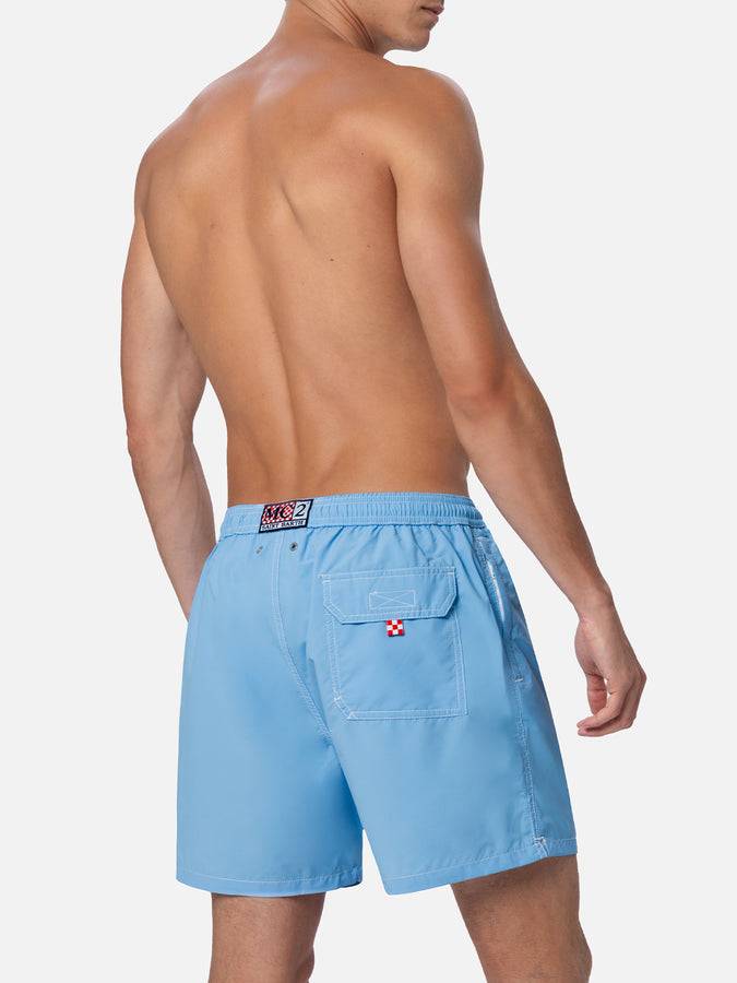 Mc2 Saint Barth Shorts da bagno uomo di media lunghezza colore celeste Patmos Spedizione gratuita