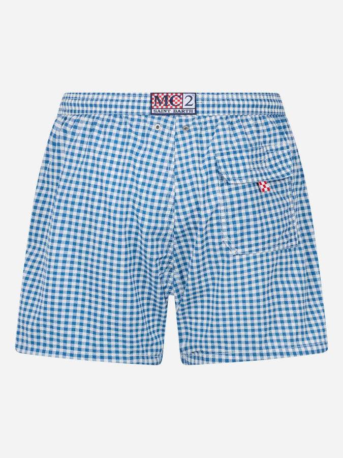 Mc2 Saint Barth Costume da bagno da uomo in seersucker vichy Patmos Sconto di tempo limitato