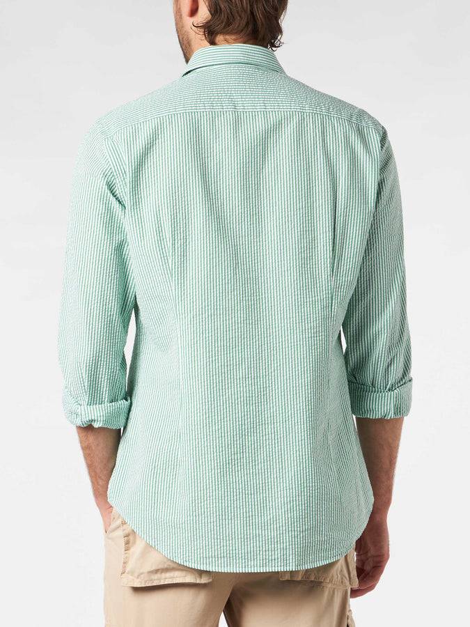 Mc2 Saint Barth Camicia da uomo Pamplona a righe in seersucker Black Friday